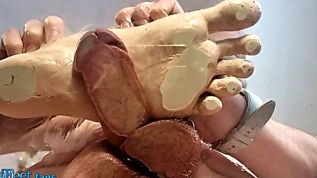 Chastity Roulette - 14th Jun 24 - Cock Trample With Silicone Feet On The Glass Table