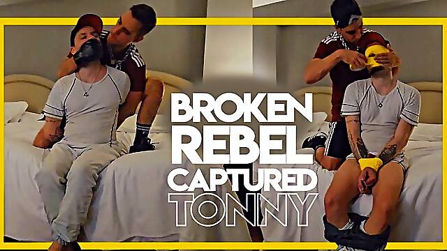 Broken Rebel captured Tonny Tape (1080p) Gay Bondage - Gay Domination - Tape Bondage - Soccer - BDSM