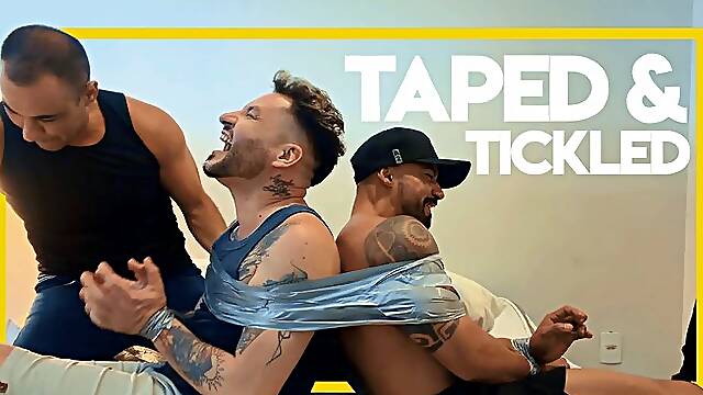 Taped Together and Tickled Mercilessly (1080p) Gay Bondage - Gay Domination - Tickling - Muscle - Fun - Foot Fetish - BDSM