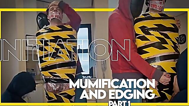 Initiation - Mumification and Edging Part 1 (1080p) Gay Bondage - Gay Domination - Mummification - Tape Bondage - Plastic - BDSM
