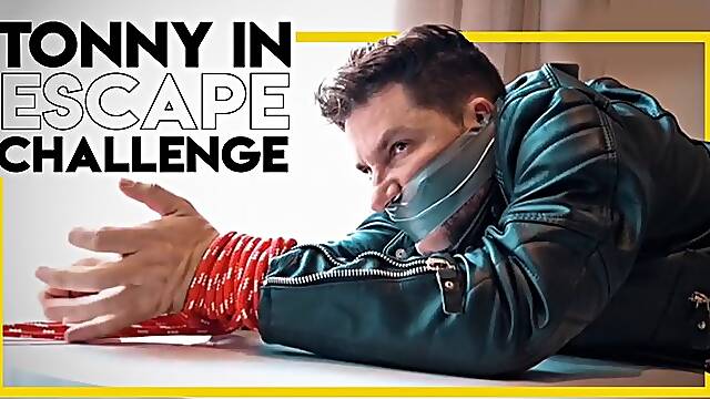 Tonny Tape in Escape Challenge (1080p) Gay Bondage - Gay Domination - Leather - Ropes - Gagged - BDSM