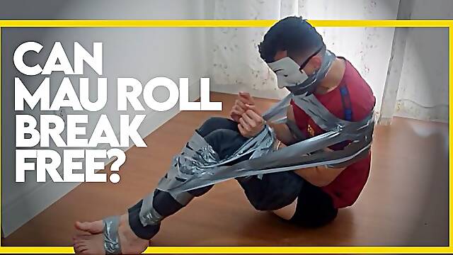 How Long Can Mau Roll Break Free? (1080p) Gay Bondage - Gay Domination - Tape Bondage - Foot Fetish - Mask - BDSM