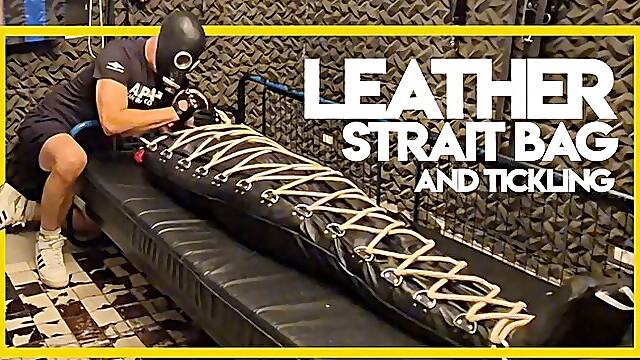 Straight Leather Sack + Tickling (1080p) Gay Bondage - Gay Domination - Leather - Tickling - Foot Fetish - BDSM