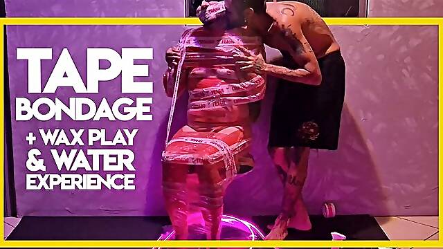Tape Bondage In The Chair + Water & Wax Play Experience (1080p) Gay Bondage - Gay Domination - Mummification - Wax Play - Tape Bondage - BDSM - C4SBondage26