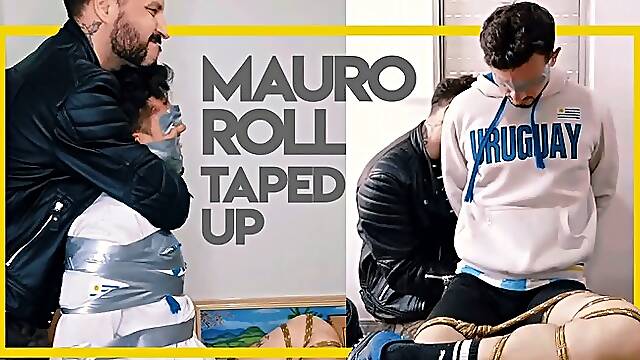 Mauro Roll taped up by Tonny Tape (1080) Gay Bondage - Gay Domination - Tape Bondage - Soccer Sneaker - Handgag - Leather - BDSM - C4SBondage26
