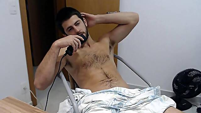 Straight buddy in ASMR camping adventure whispers, tantalizes, and masturbates