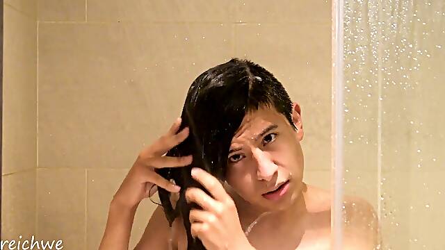 Showering my stunning long hair - bathing fetish