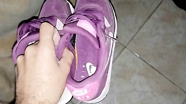Fucking and cumming in my wife's Nike Air Max 90 sneaker with the Fleshlight - part two