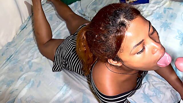 Amateur brunette MILF gives hardcore blowjob for cumshot compilation