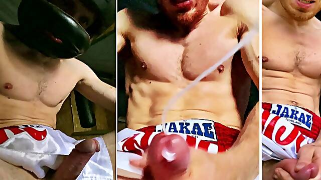 Muscular Boxer gets super-naughty in instructing and shoots a lot of sperm on you!