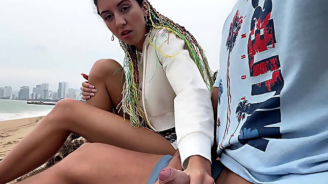 I See You Jerking off to Me and I Want to Help You Cum! - Cock Flashing on a Beach